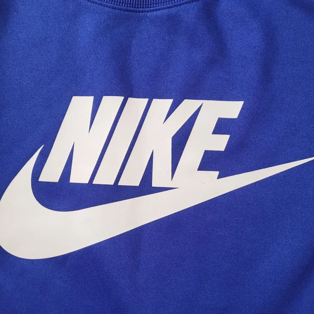 Nike Vintage 90s Sweater Womens Medium Blue Pink Center Swoosh Pullover Crewneck